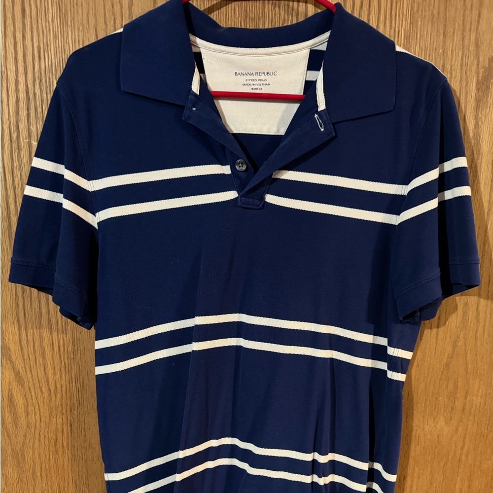 Navy and White Banana Republic polo